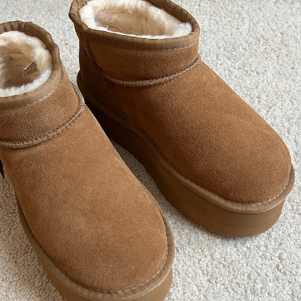 BearPaw Tan Platform Shoes